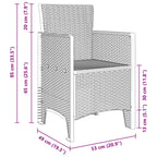Silla de Jardín 2 pcs Antracita 53 x 49 x 85 cm Polipropileno