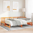 Cama abatible de día Marrón cera 193.5 x 184 x 66 cm