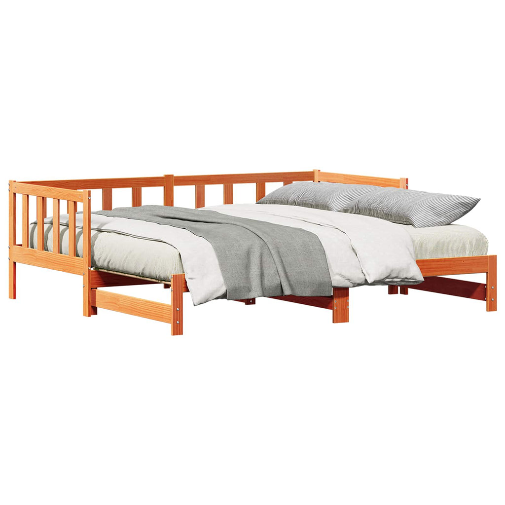 Cama abatible de día Marrón cera 193.5 x 184 x 66 cm