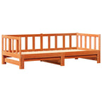 Cama abatible de día Marrón cera 193.5 x 184 x 66 cm