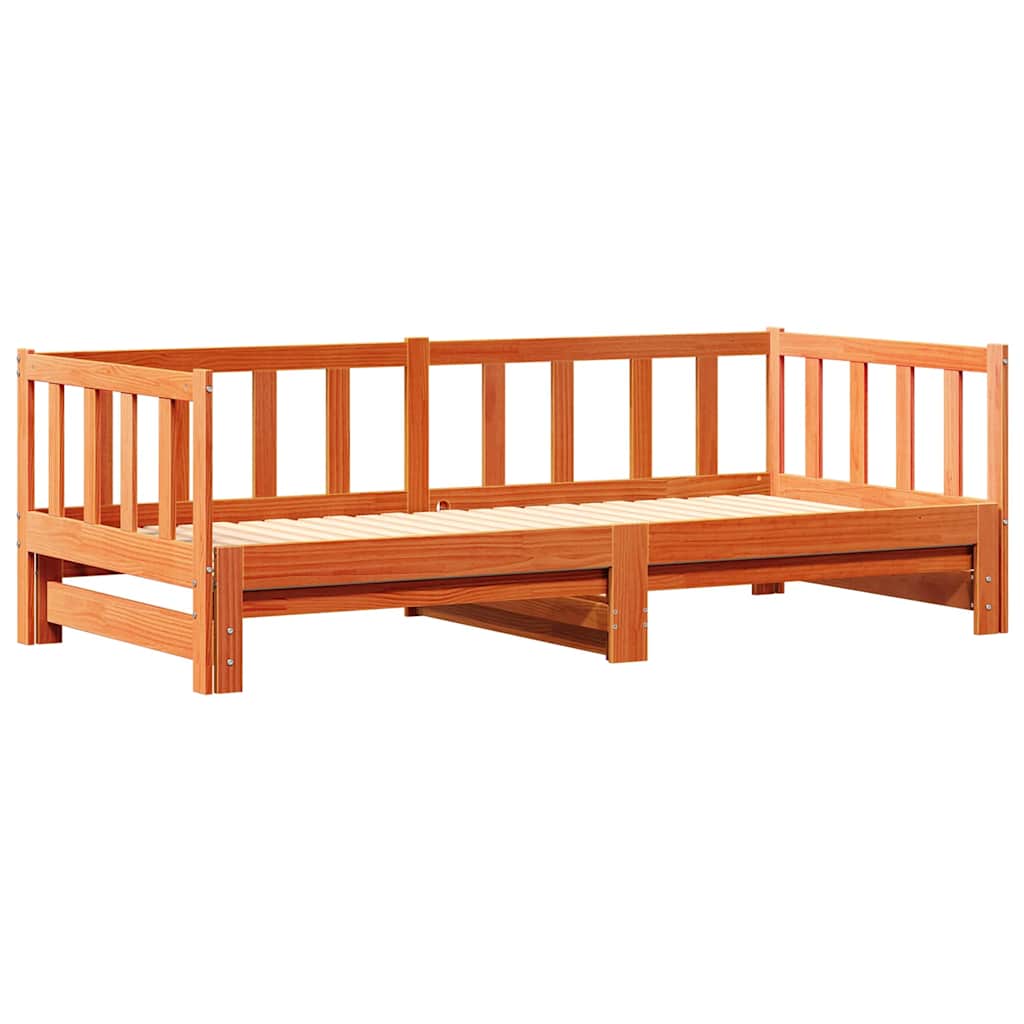 Cama abatible de día Marrón cera 193.5 x 184 x 66 cm