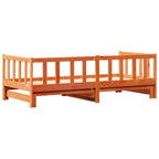 Cama abatible de día Marrón cera 193.5 x 184 x 66 cm