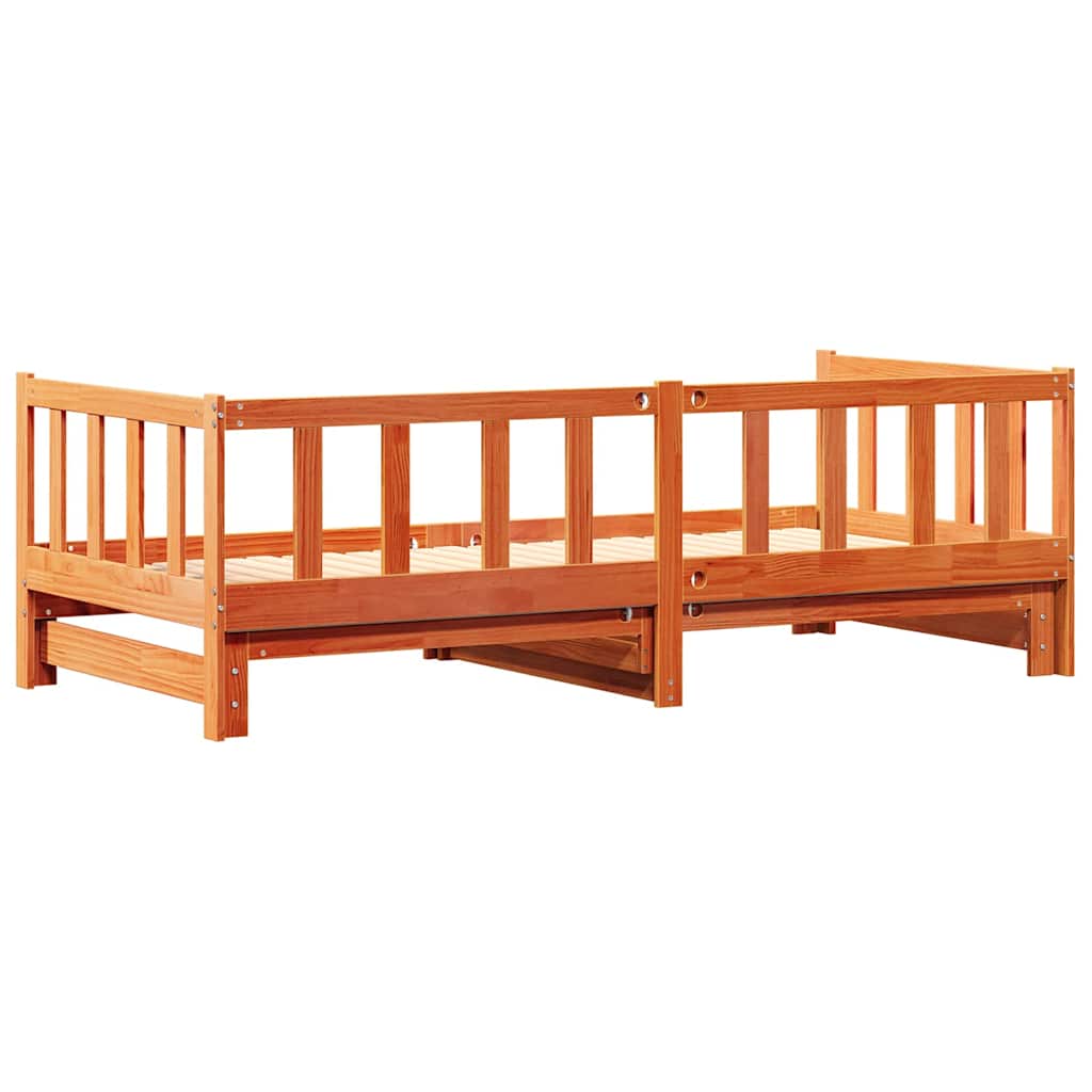 Cama abatible de día Marrón cera 193.5 x 184 x 66 cm