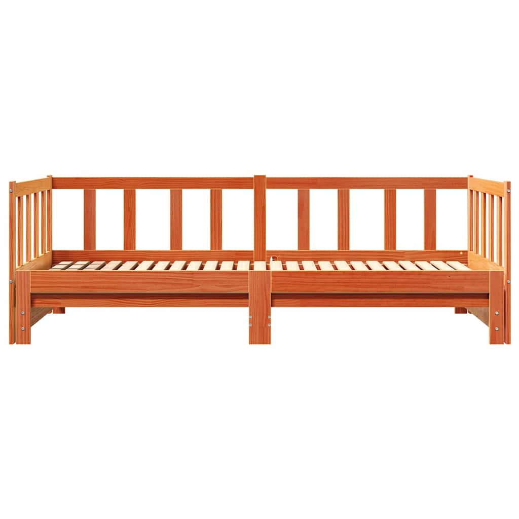 Cama abatible de día Marrón cera 193.5 x 184 x 66 cm