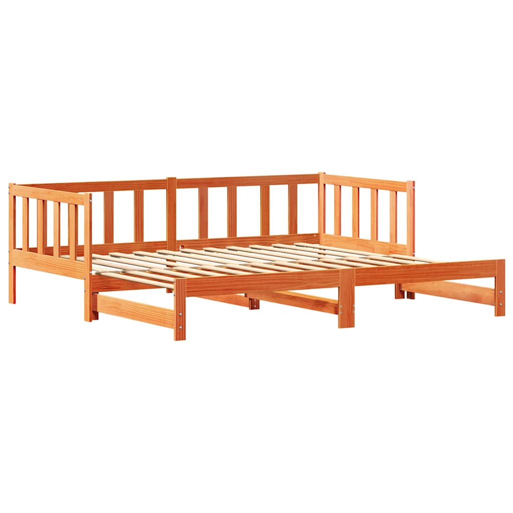 Cama abatible de día Marrón cera 193.5 x 184 x 66 cm