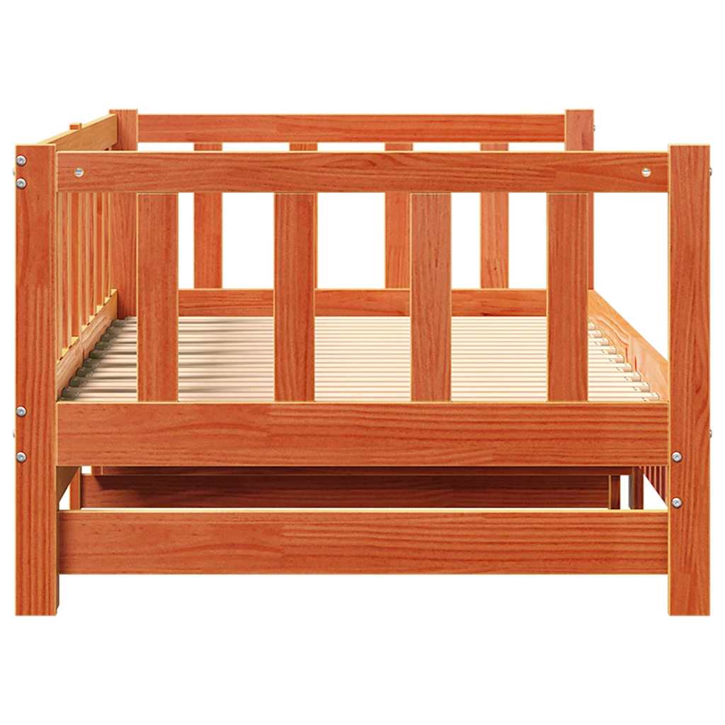 Cama abatible de día Marrón cera 193.5 x 184 x 66 cm
