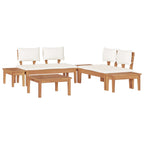 Conjunto de sofás de jardín 3 pcs Marrón y crema