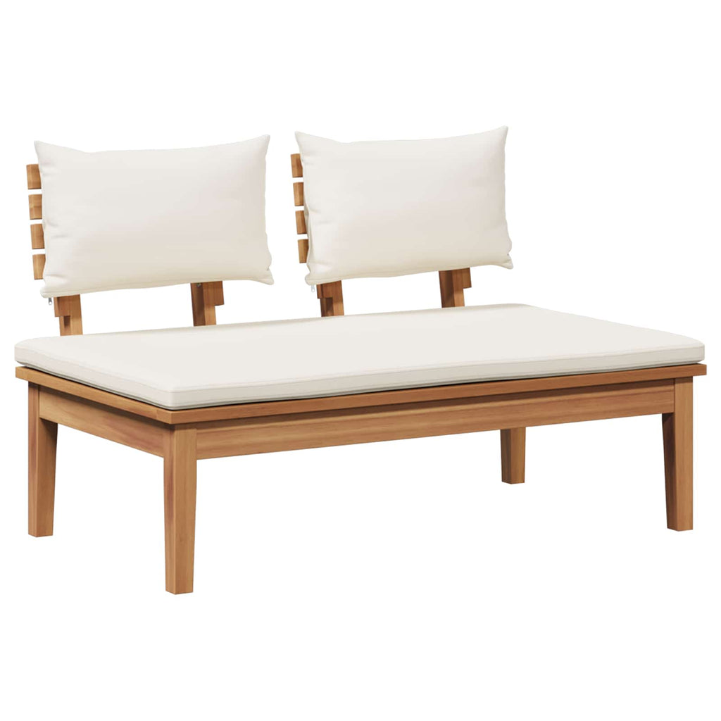 Conjunto de sofás de jardín 3 pcs Marrón y crema