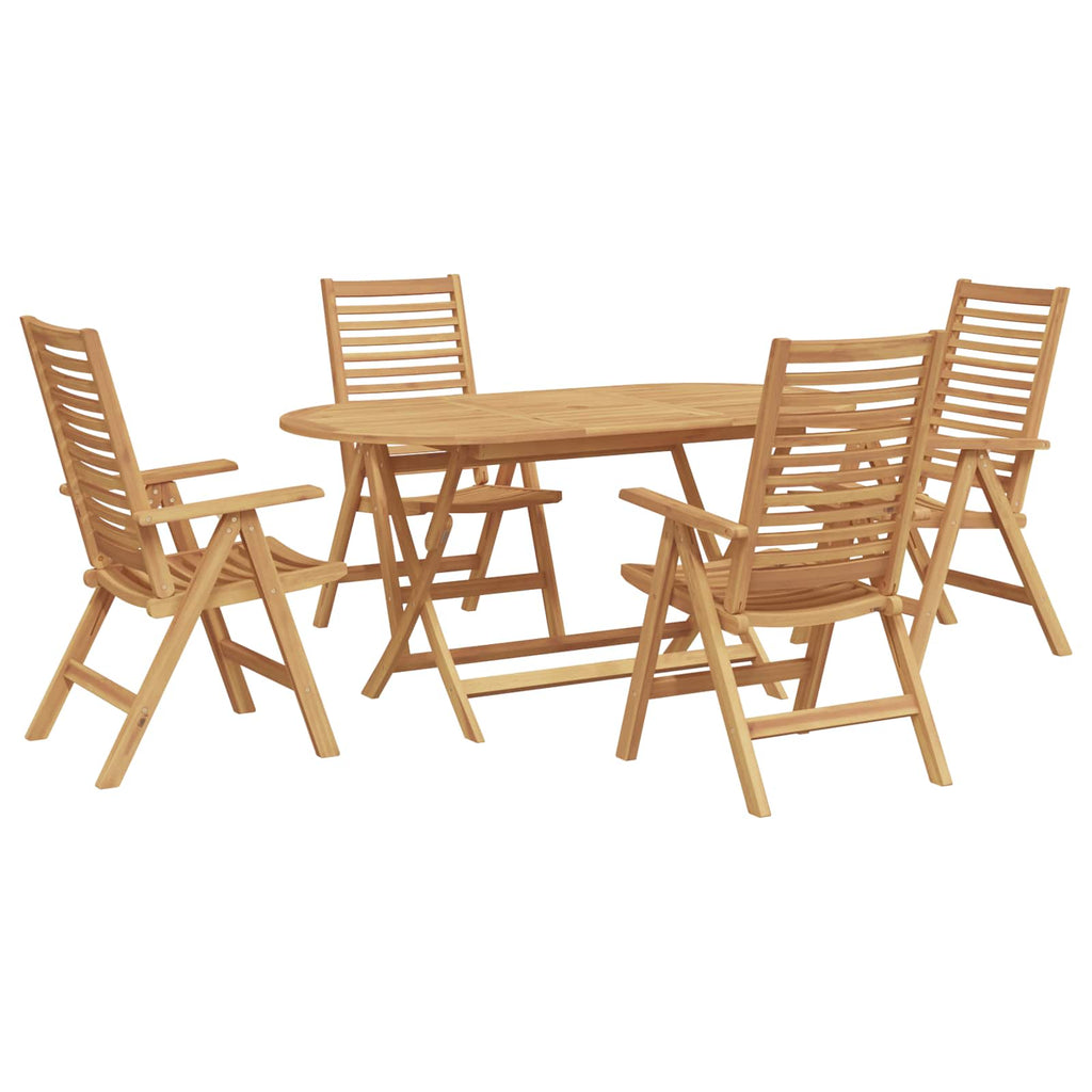 Conjunto de Comedor de Jardín 5 pcs Marrón