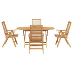 Conjunto de Comedor de Jardín 5 pcs Marrón