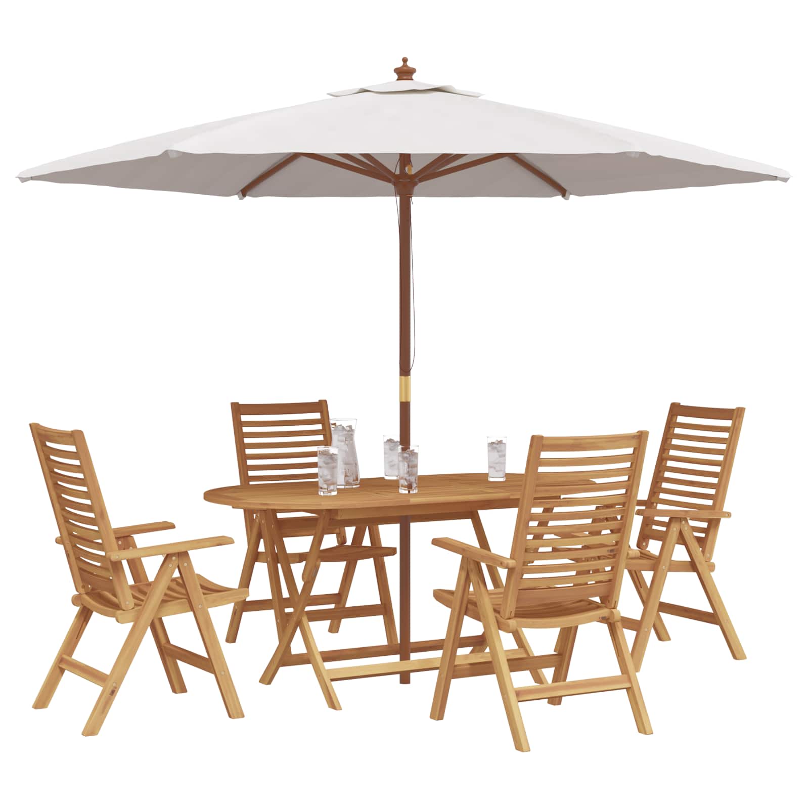 Conjunto de Comedor de Jardín 5 pcs Marrón