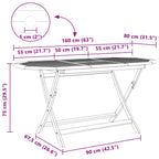 Conjunto de Comedor de Jardín 5 pcs Marrón