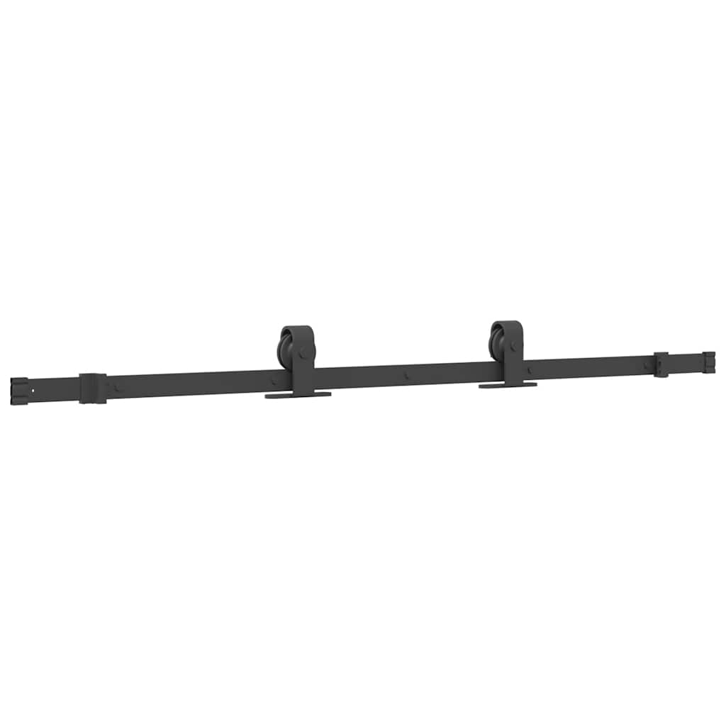 Puerta corredera con herrajes negro 76x205 cm vidrio templado