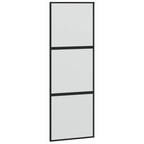 Puerta corredera con herrajes negro 76x205 cm vidrio templado