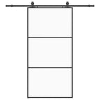 Puerta corredera con herrajes negro 102x205 cm ESG vidrio
