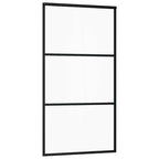 Puerta corredera con herrajes negro 102x205 cm ESG vidrio