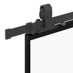 Puerta corredera con herrajes negro 102x205 cm ESG vidrio