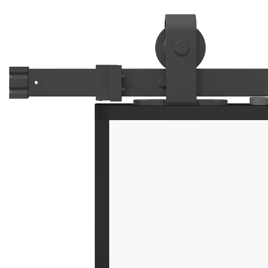 Puerta corredera con herrajes negro 102x205 cm ESG vidrio