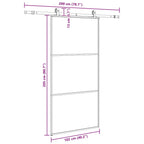 Puerta corredera con herrajes negro 102x205 cm ESG vidrio