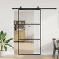 Puerta corredera con herrajes negro 102x205 cm ESG vidrio