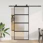 Puerta corredera con herrajes negro 102x205 cm ESG vidrio