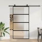 Puerta corredera con herrajes negro 102x205 cm ESG vidrio