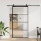 Puerta corredera con herrajes negro 102x205 cm ESG vidrio