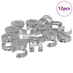 Tuercas de bloqueo de perno 12 pcs Plateado 12 x 10 mm Metal