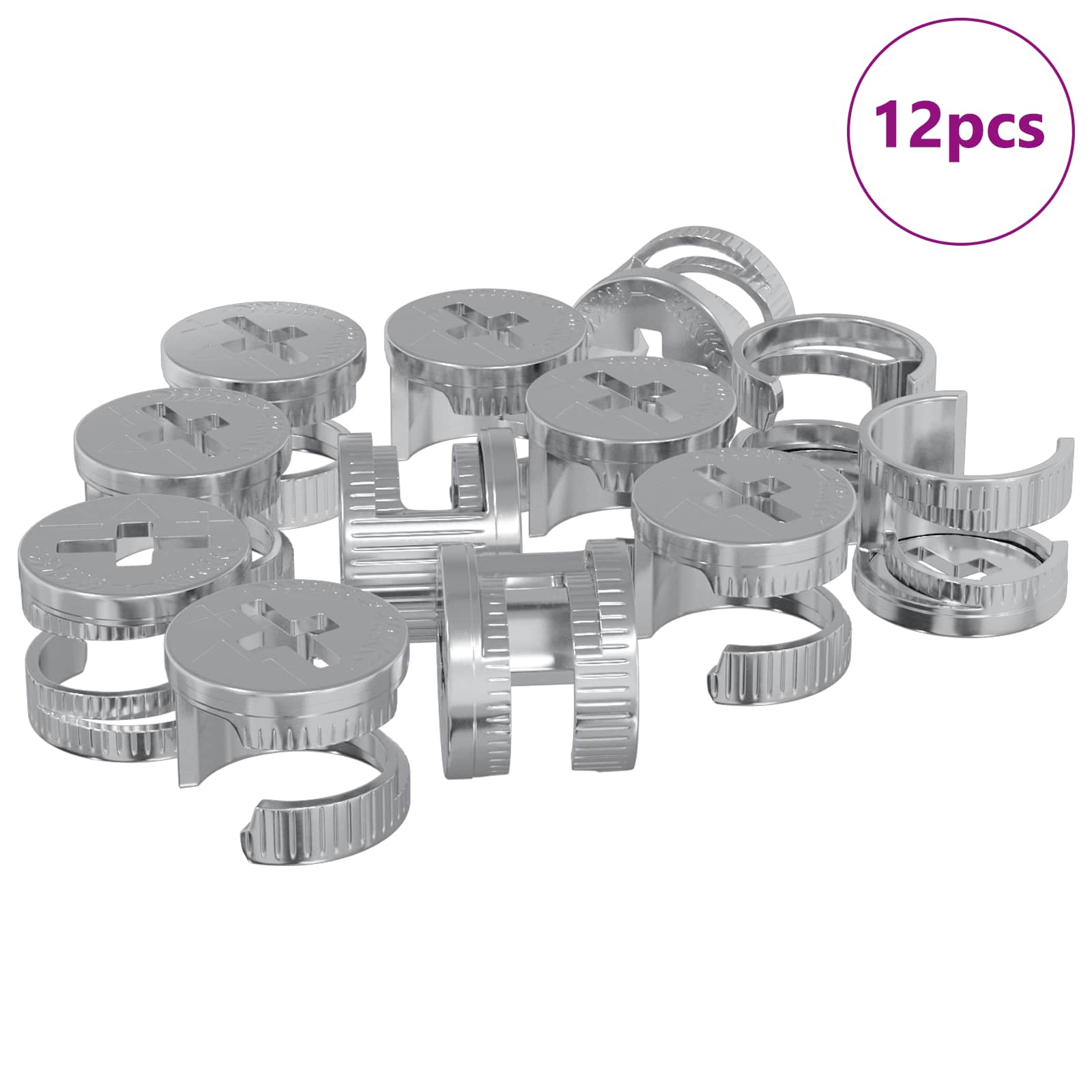 Tuercas de bloqueo de perno 12 pcs Plateado 12 x 10 mm Metal