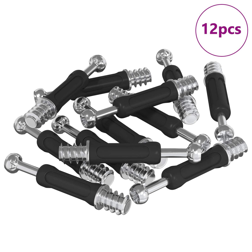 Tornillo de Cerradura de Cajón 12 pcs Plata y Negro M6 x 40 mm