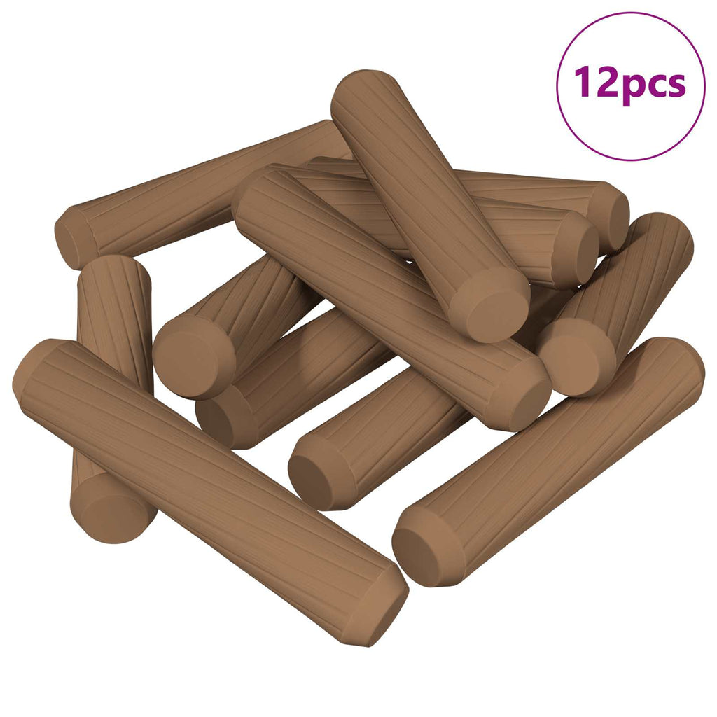 Dowel de madera 12 pcs Marrón Ø 8 x 35 mm Madera maciza