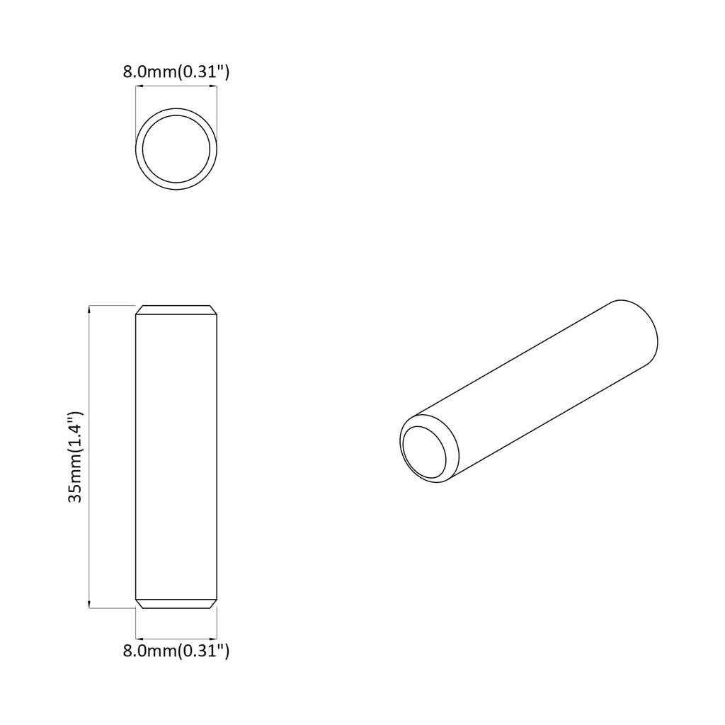 Dowel de madera 12 pcs Marrón Ø 8 x 35 mm Madera maciza