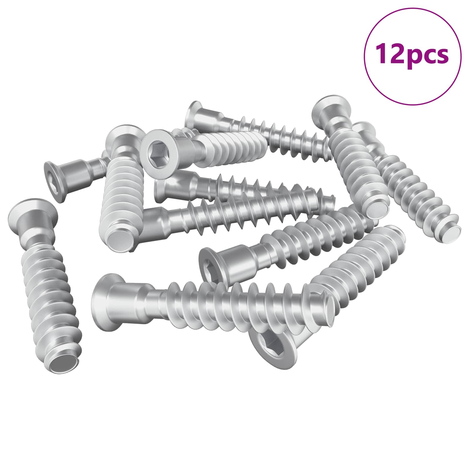 Tornillo de cabeza cap 12 pcs Plateado M7 x 40 mm Acero