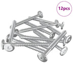 Tornillos de Madera 12 pcs Plateado M6 x 70 mm Acero