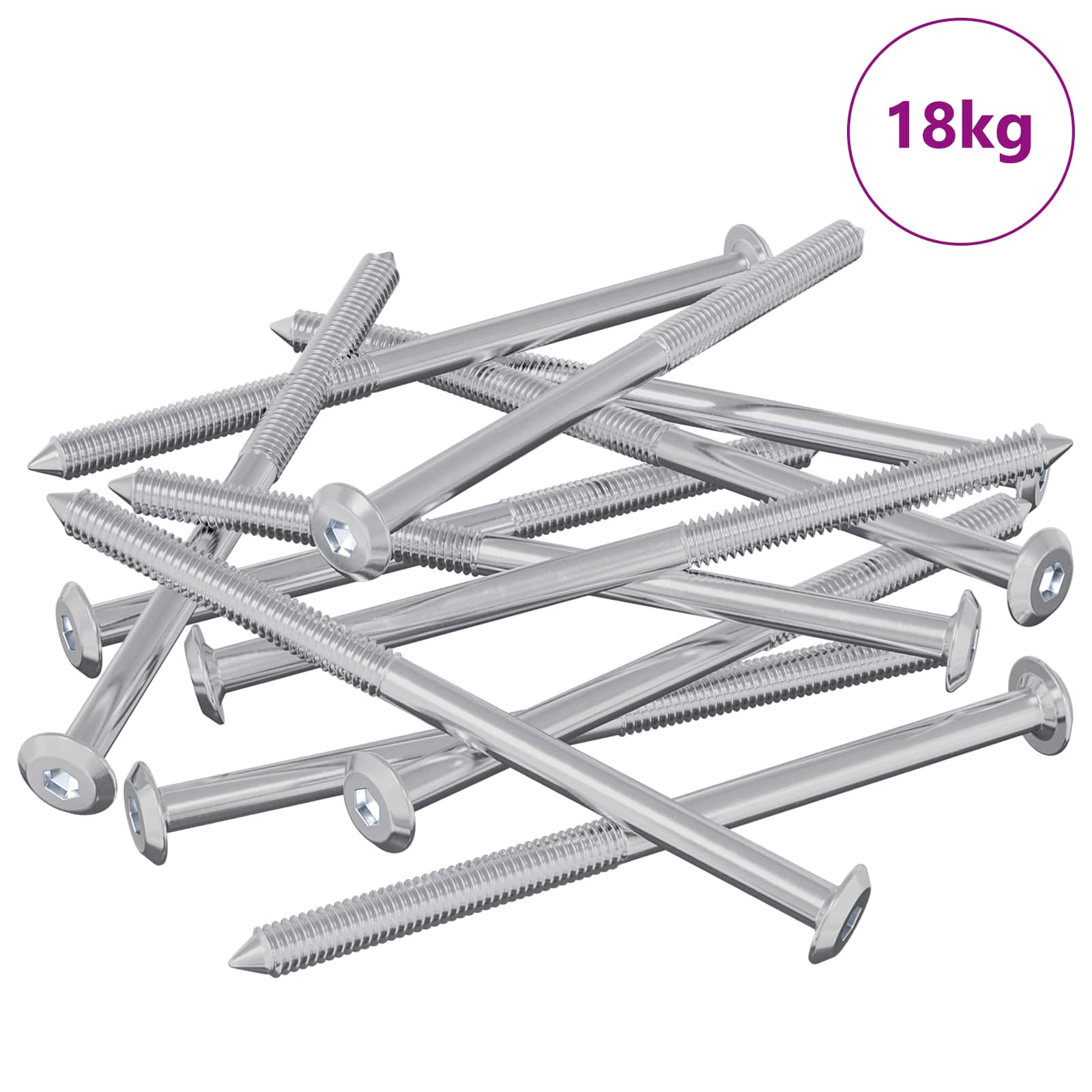 Tornillos de Muebles 1000 pcs Plateado Acero