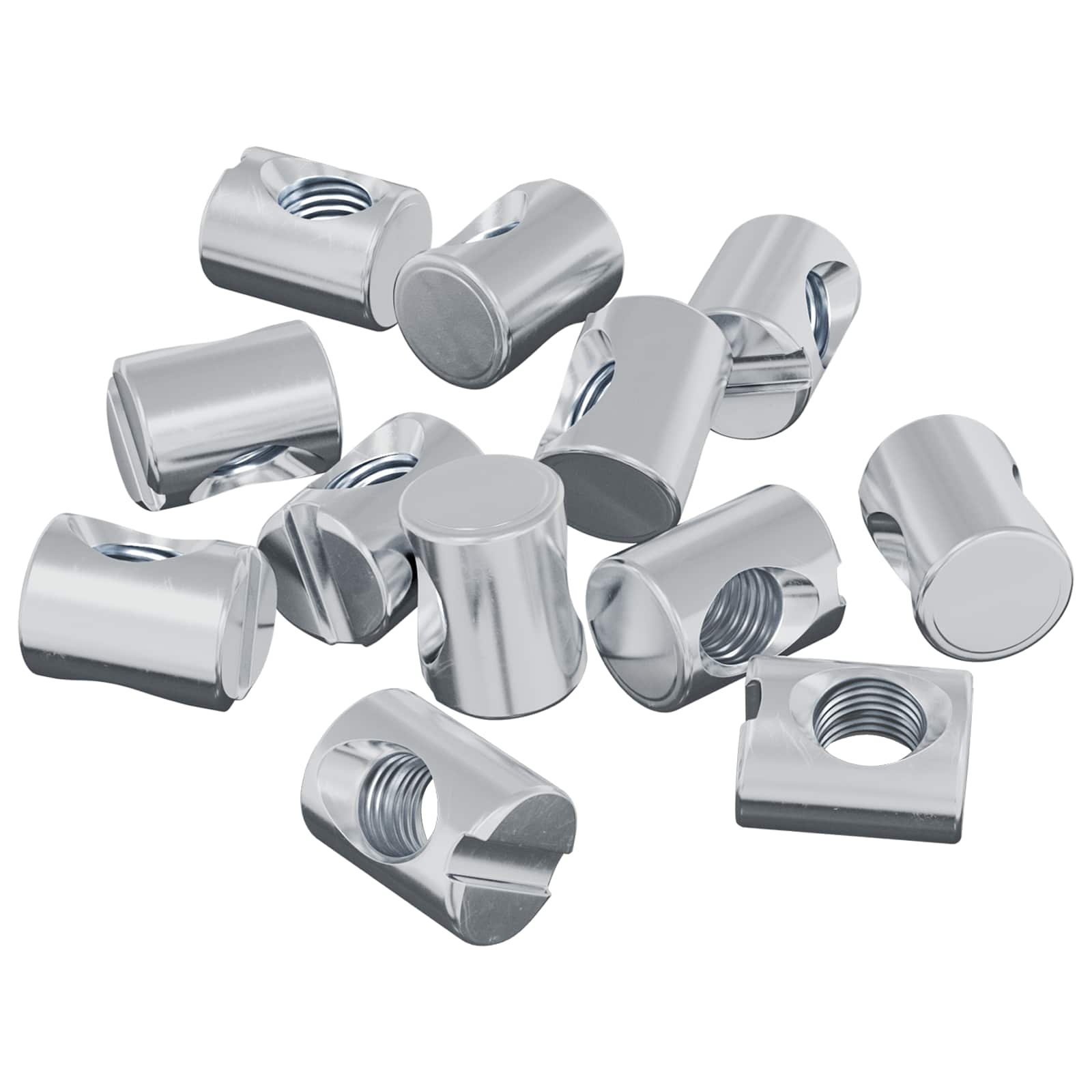 Tuercas de barril 12 pcs Plateado M6 x 13 mm Metal