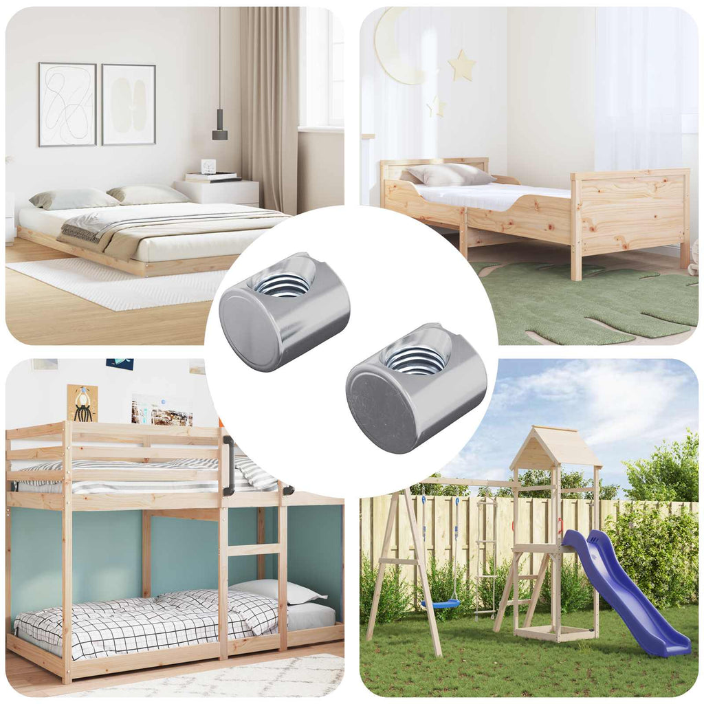 Tuercas de barril 12 pcs Plateado M6 x 13 mm Metal