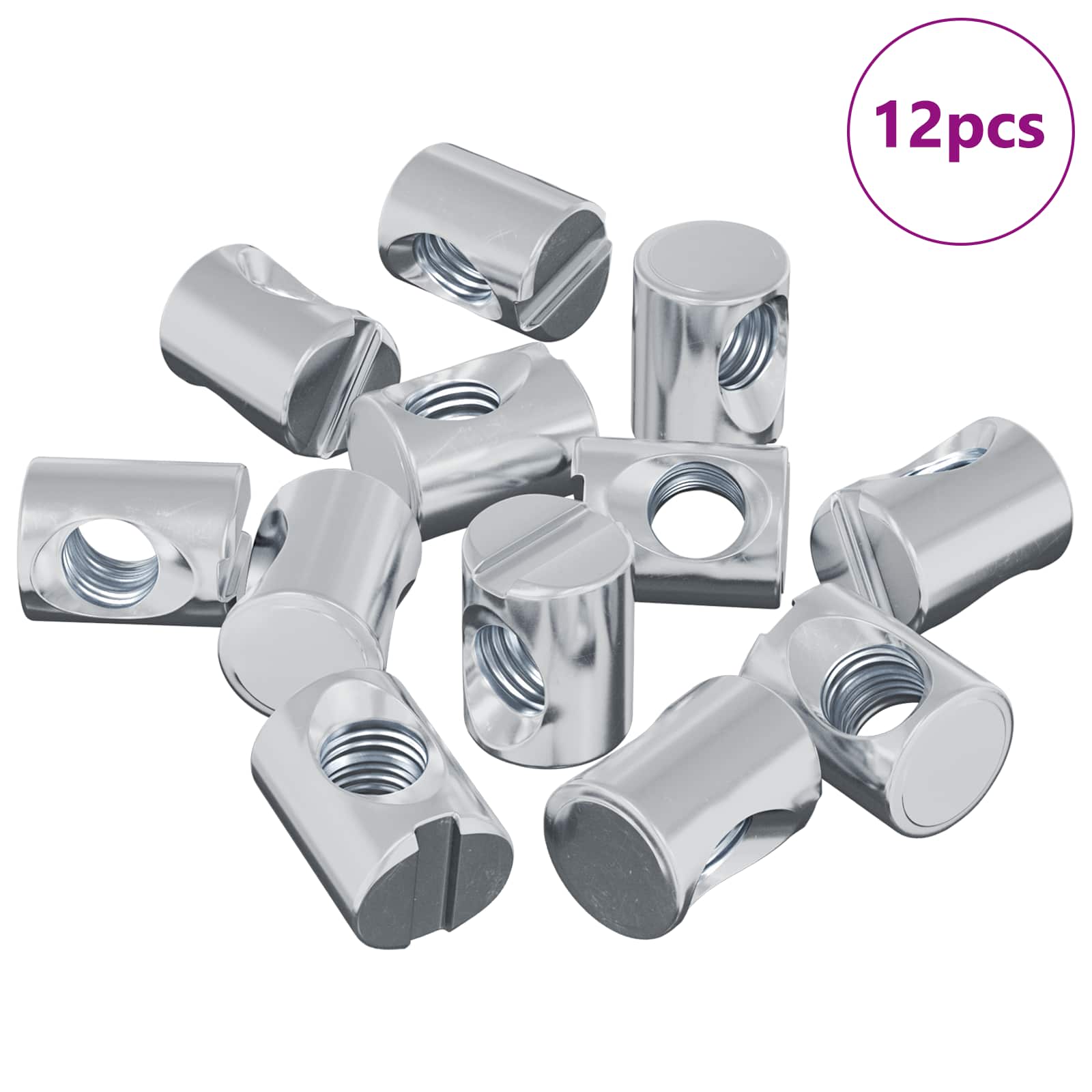 Tuerca de Barril 12 pcs Plateado M6 x 13 mm Hierro