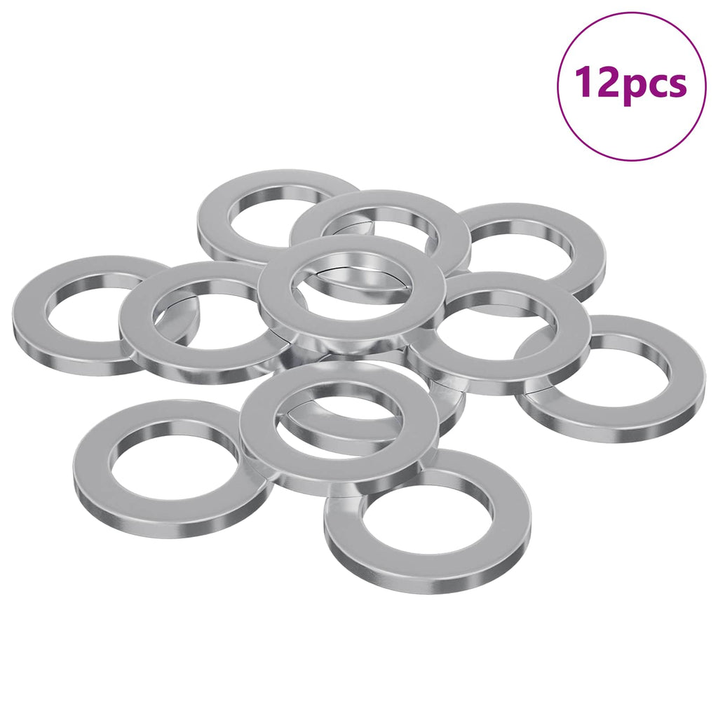 Arandelas 12 pcs Plateado 10 x 10 x 1,2 mm Hierro