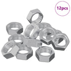 Tuerca Hexagonal 12 pcs Plateado M6 Metal