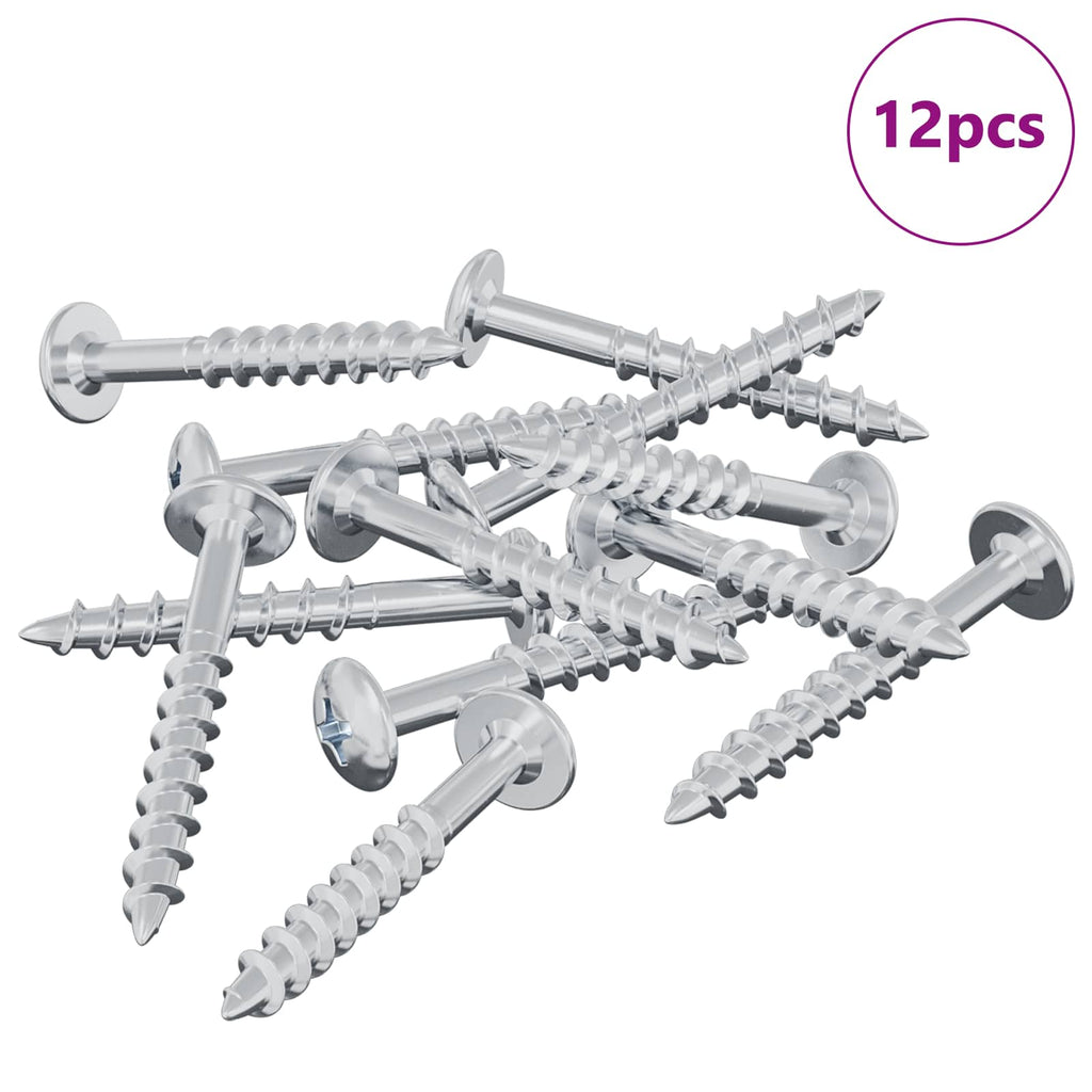 Tornillo 12 pcs Plateado 9,8 x 35 mm Hierro