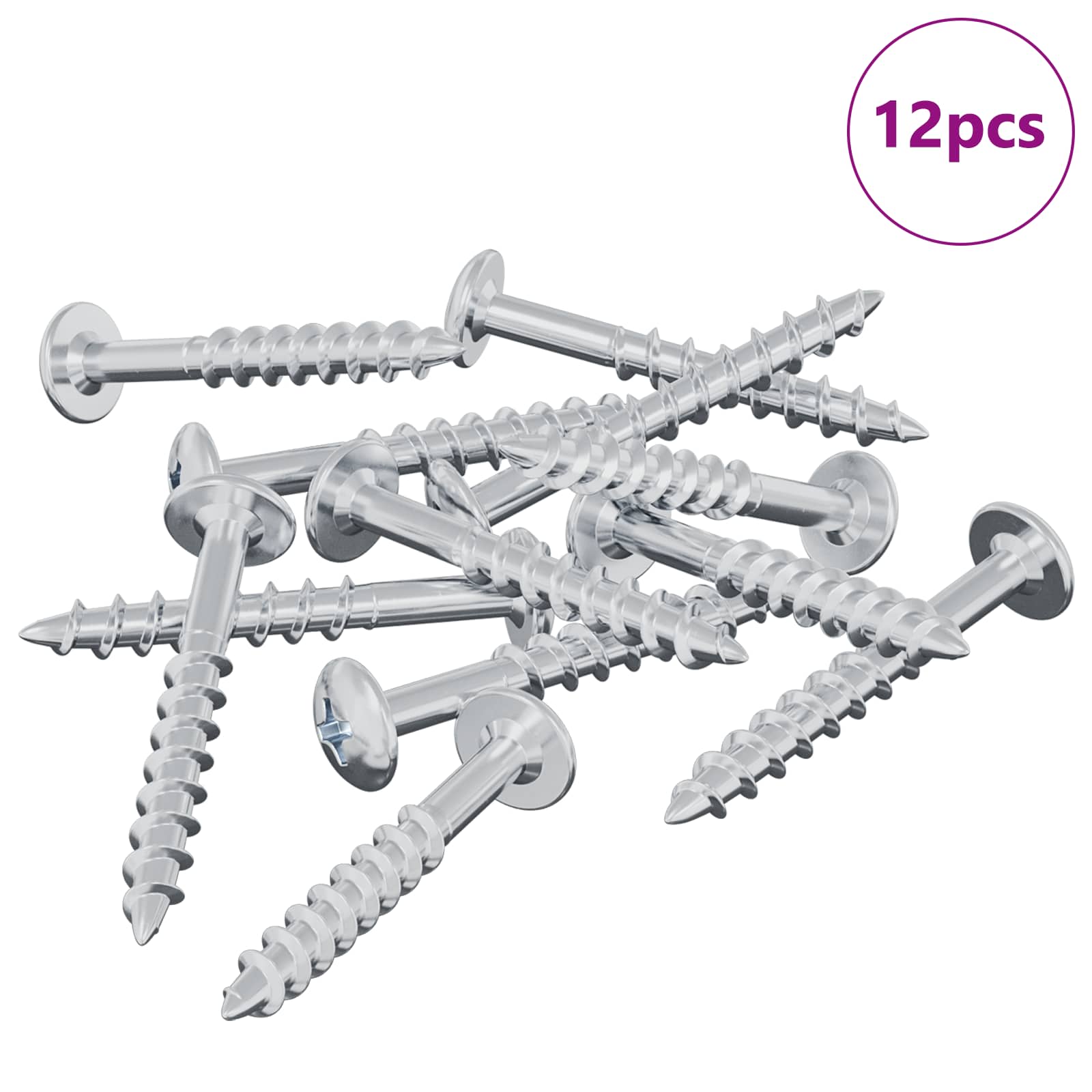Tornillo 12 pcs Plateado 9,8 x 35 mm Hierro
