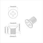 Tornillos de Cabeza Avellanada 2 pcs Plateado M4 x 6 mm Acero