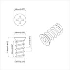 Tornillo 10909 pcs Plateado M6 x 12 mm Hierro