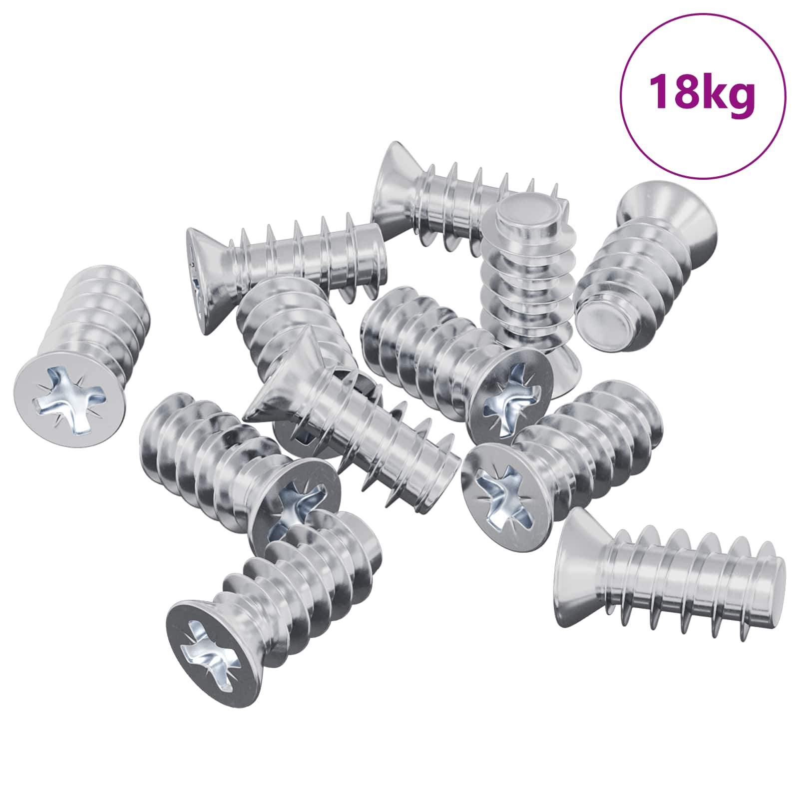 Tornillo 10909 pcs Plateado M6 x 12 mm Hierro