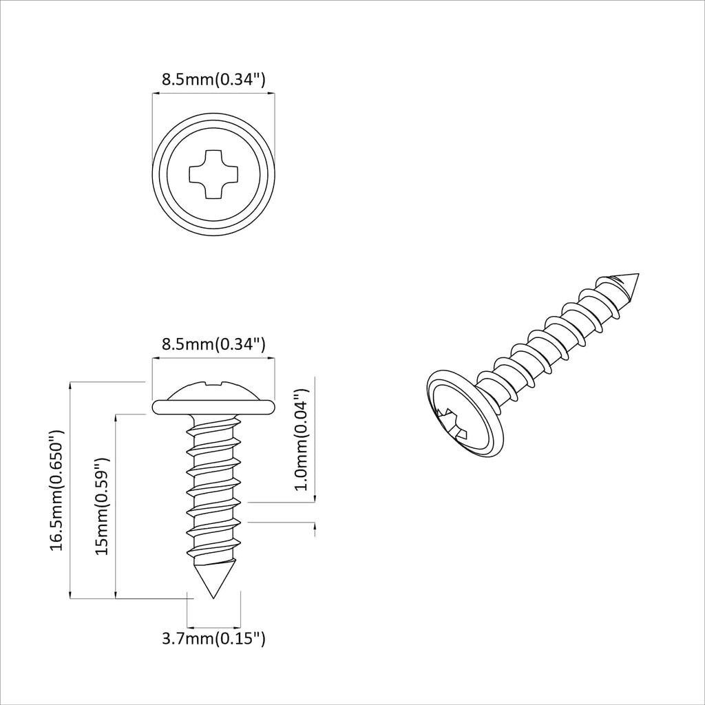 Tornillo 12 pcs Plateado M4 x 16 mm Acero