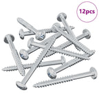 Tornillo de Madera 12 pcs Plateado 9,8 x 53 mm Acero