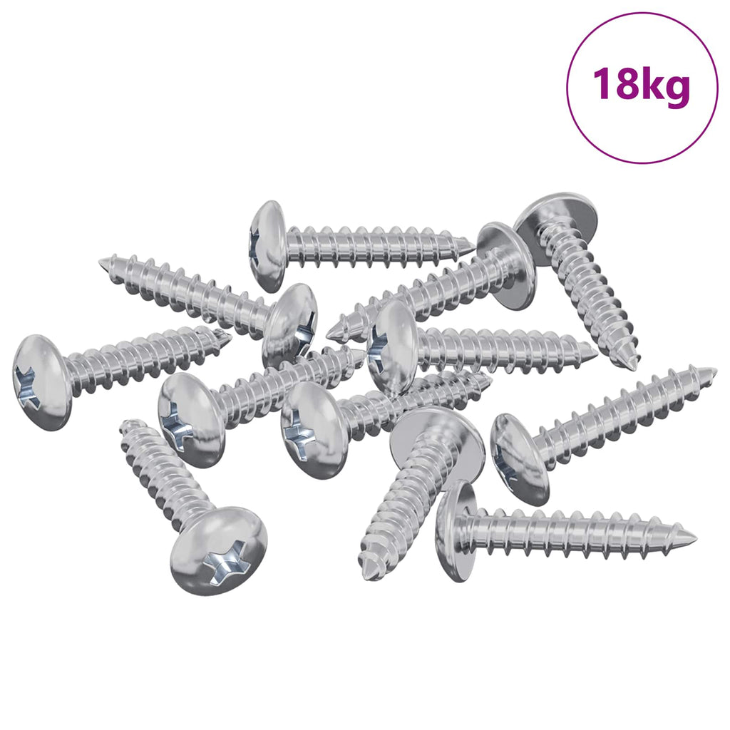 Tornillos de Madera 10976 pcs Plateado Acero