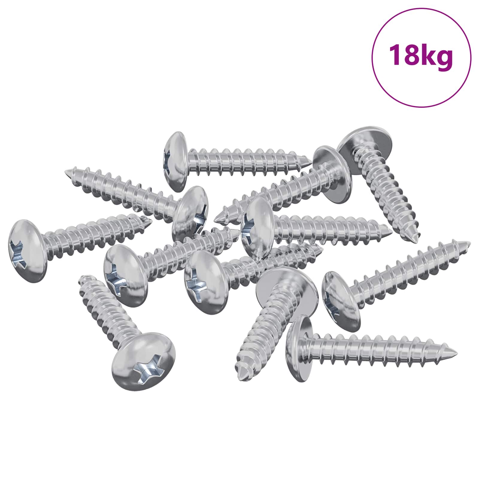 Tornillos de Madera 10976 pcs Plateado Acero