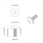 Tornillos de manga 12 pcs Negro M4 x 10 mm Hierro